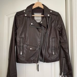 Abercrombie & Fitch Brown Vegan Leather Jacket